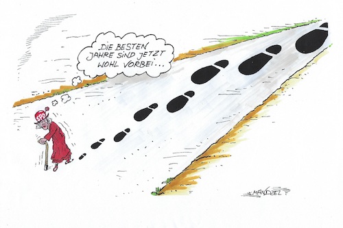 Cartoon: In die Jahre gekommen (medium) by mandzel tagged spd,wahlen,schiffbruch,kursbestimmung,nahles,deutschland,eu,spd,wahlen,schiffbruch,kursbestimmung,nahles,deutschland,eu