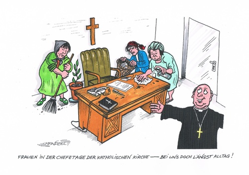 Cartoon: Kirche und Position der Frauen (medium) by mandzel tagged katholische,kirche,frauen,niedrige,arbeiten,keine,aufstiegschancen,katholische,kirche,frauen,niedrige,arbeiten,keine,aufstiegschancen