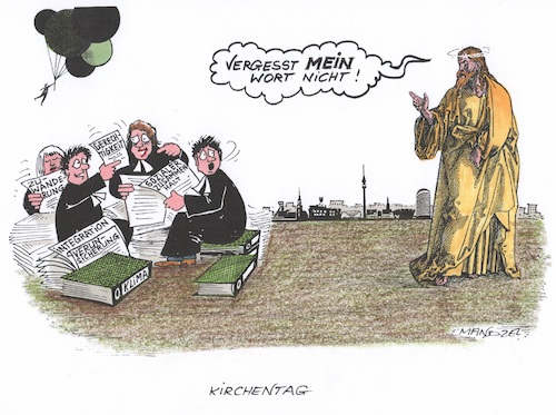 Cartoon: Kirchentag in Dortmund (medium) by mandzel tagged kirchentag,dortmund,aktuelle,themen,protestanten,kirchentag,dortmund,aktuelle,themen,protestanten