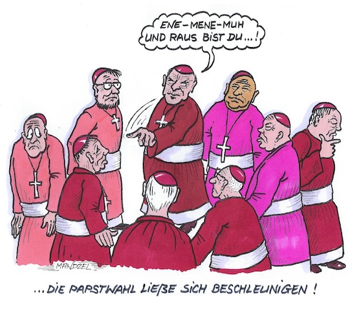 Cartoon: Konklave (medium) by mandzel tagged papst,vatikan,konklave,katholizismus,papst,vatikan,konklave,katholizismus