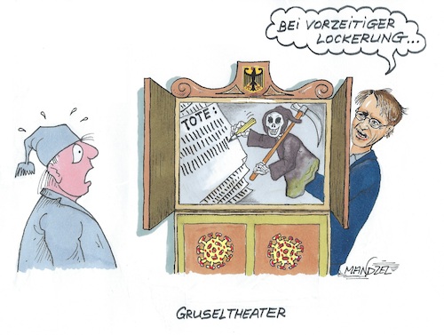 Cartoon: Lauterbach macht Angst (medium) by mandzel tagged corona,regeln,impfungen,verordnungen,pandemie,politik,mandzel,karikatur,impfstoffe,lauterbach,corona,regeln,impfungen,verordnungen,pandemie,politik,mandzel,karikatur,impfstoffe,lauterbach