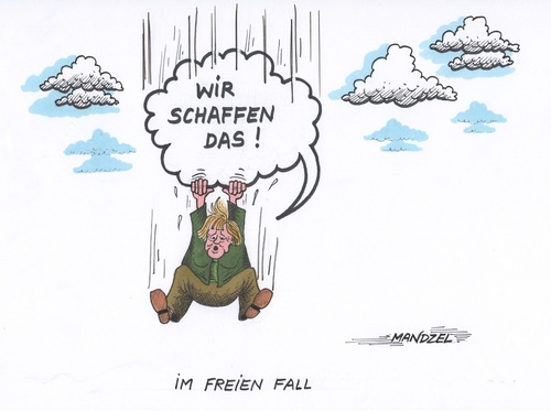 Merkel im freien Fall