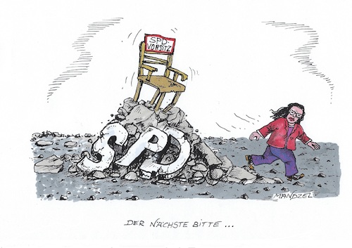 Cartoon: Nahles gibt auf (medium) by mandzel tagged nahles,spd,deutschland,wahlen,vorsitz,rücktritt,stimmenverluste,nahles,spd,deutschland,wahlen,vorsitz,rücktritt,stimmenverluste