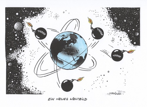 Cartoon: Neues Weltgefüge (medium) by mandzel tagged erde,welt,terror,angst,is,türkei,erde,welt,terror,angst,is,türkei