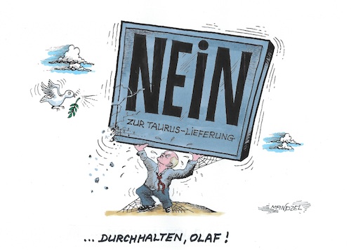 Cartoon: ...noch bleibt Scholz hart! (medium) by mandzel tagged deutschland,tauruslieferungen,russland,krieg,ukraine,scholz,deutschland,tauruslieferungen,russland,krieg,ukraine,scholz