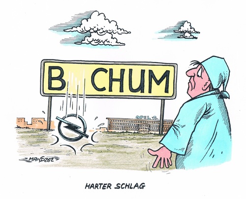 Cartoon: Opel gibt Bochum auf (medium) by mandzel tagged opel,bochum,herstellungsstopp,opel,bochum,herstellungsstopp