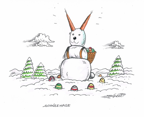 Cartoon: Osterhase 2013 (medium) by mandzel tagged ostern,schneehase,winter,ostern,schneehase,winter