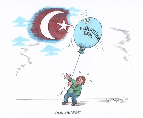 Cartoon: Platzgefahr (medium) by mandzel tagged merkel,erdogan,flüchtlingsdeal,platzgefahr,merkel,erdogan,flüchtlingsdeal,platzgefahr