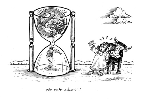 Cartoon: Pleite in Griechenland (medium) by mandzel tagged griechenland,euro,grexit,sanduhr,eu,griechenland,euro,grexit,sanduhr,eu