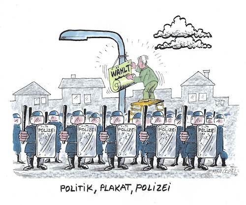 Polizeischutz für Plakatierer Polizeischutz für Plakatierer
