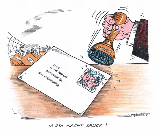 Cartoon: Poststreik (medium) by mandzel tagged poststreik,verdi,post,pakete,briefe,poststreik,verdi,post,pakete,briefe