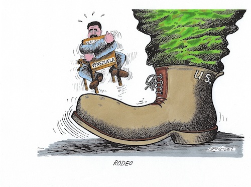Cartoon: Präsidenten-Rodeo (medium) by mandzel tagged maduro,usa,venezuela,chaos,caracas,maduro,usa,venezuela,chaos,caracas