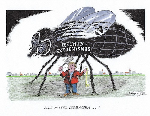 Cartoon: Ratlosigkeit in Deutschland (medium) by mandzel tagged rechtsradikalismus,deutschland,merkel,ratlosigkeit,hass,migranten,rechtsradikalismus,deutschland,merkel,ratlosigkeit,hass,migranten