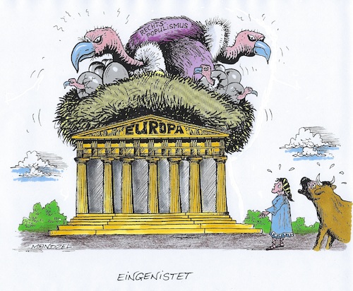Cartoon: Rechtspopulismus in der EU (medium) by mandzel tagged europa,rechtspopulismus,wahlen,europa,rechtspopulismus,wahlen