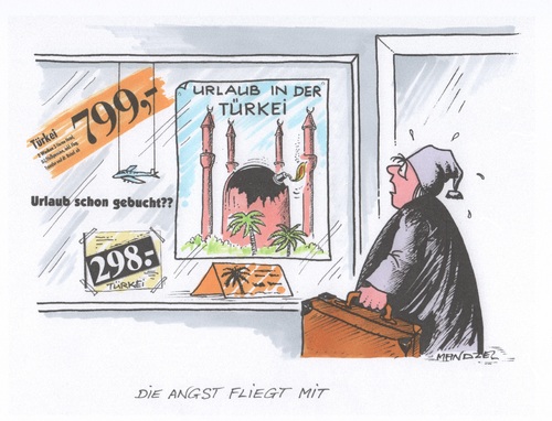 Cartoon: Reiseland Türkei (medium) by mandzel tagged türkei,urlaub,anschläge,terror,is,angst,türkei,urlaub,anschläge,terror,is,angst