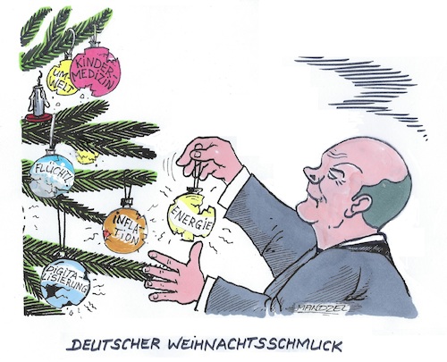 Cartoon: Scholz schmückt Deutschland (medium) by mandzel tagged scholz,deutschland,digitalisierung,kindermedizin,inflation,energie,flüchtlinge,umwelt,scholz,deutschland,digitalisierung,kindermedizin,inflation,energie,flüchtlinge,umwelt