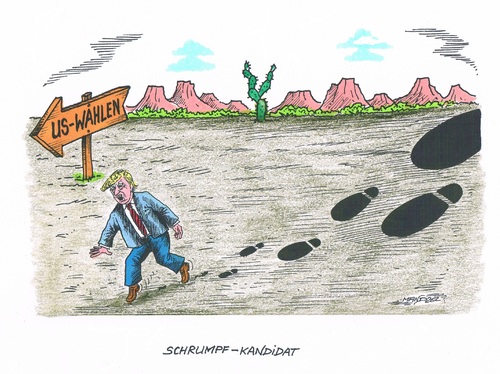 Cartoon: Schrumpf-Kandidat Trump (medium) by mandzel tagged repubikaner,wahlen,usa,trump,schrumpfkandidat,karikatur,mandzel,entsetzen,wortwahl,populismus,unberechenbarkeit,trump,usa,wahlen,repubikaner,unberechenbarkeit,populismus,wortwahl,entsetzen,mandzel,karikatur,schrumpfkandidat