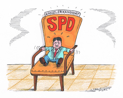 Cartoon: SPD-Kanzlerkandidat (medium) by mandzel tagged gabriel,spd,kanzlerkandidat,bedenken,umfragewerte,wahljahr,gabriel,spd,kanzlerkandidat,bedenken,umfragewerte,wahljahr