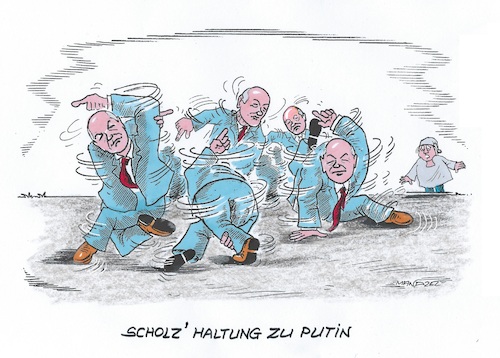 Cartoon: SPD-Russlandpolitik (medium) by mandzel tagged russland,putin,nato,osterweiterung,ukraine,angst,krieg,europa,scholz,spd,russland,putin,nato,osterweiterung,ukraine,angst,krieg,europa,scholz,spd