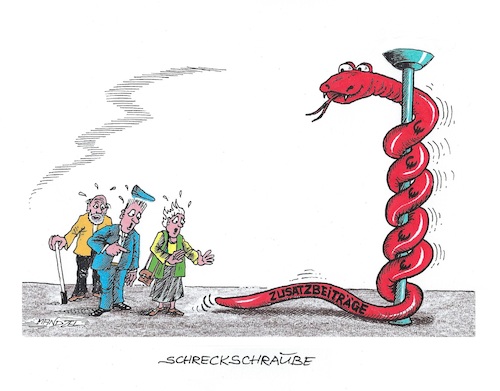 Cartoon: Ständiger Geldbedarf (medium) by mandzel tagged gesundheitssystem,deutschland,geldmangel,zusatzbeiträge,äskulabschlange,gesundheitssystem,deutschland,geldmangel,zusatzbeiträge,äskulabschlange