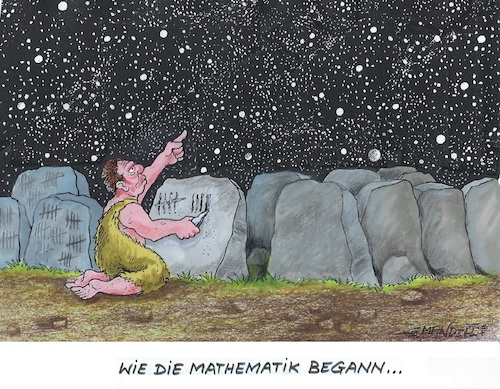 Cartoon: Sterne zählen in der Frühzeit (medium) by mandzel tagged sterne,frühmenschen,zählen,mathematik,math2022,cartoonpreis,sterne,frühmenschen,zählen,mathematik,cartoonpreis