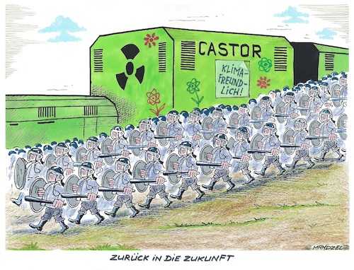 Cartoon: Strahlend grüne Energie (medium) by mandzel tagged atomenergie,klima,umwelt,europa,stromversorgung,castortransporte,atomenergie,klima,umwelt,europa,stromversorgung,castortransporte