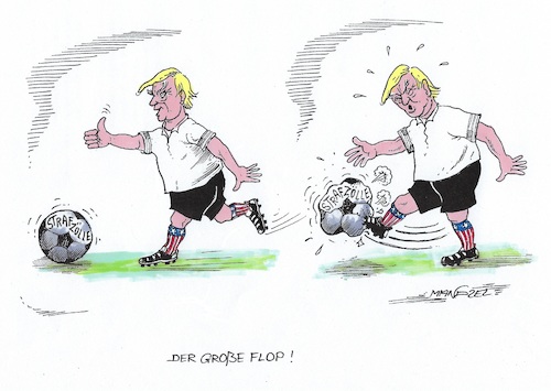 Cartoon: Trumps Fehlschuss (medium) by mandzel tagged trump,handelskrieg,zölle,motorräder,verteuerungen,trump,handelskrieg,zölle,motorräder,verteuerungen