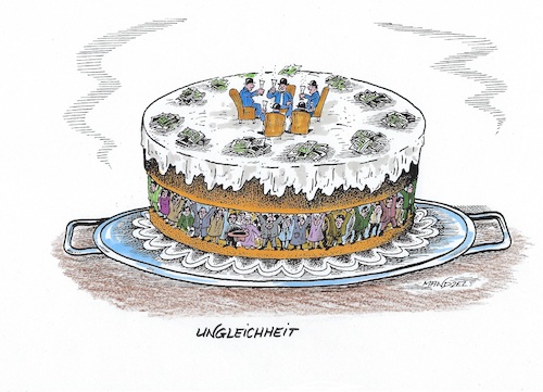 Cartoon: Ungerechte Vermögensverteilung (medium) by mandzel tagged einkommensunterschiede,armut,reichtum,einkommensunterschiede,armut,reichtum