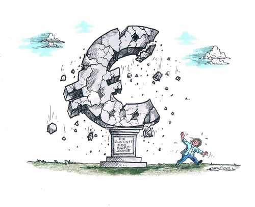 Cartoon: Verfall der Euro-Zone (medium) by mandzel tagged euro,eurozone,denkmal,merkel,verfall,auflösungserscheinung,euro,eurozone,denkmal,merkel,verfall,auflösungserscheinung