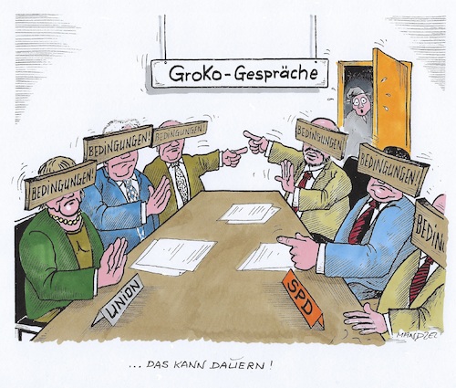 Cartoon: Vorspiel einer Regierungsbildung (medium) by mandzel tagged spd,union,groko,bedingungen,regierungsbildung,wahlen,spd,union,groko,bedingungen,regierungsbildung,wahlen