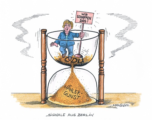 Cartoon: Wahl in Berlin (medium) by mandzel tagged berlin,wahl,cdu,flüchtlingspolitik,wählergunst,merkel,berlin,wahl,cdu,flüchtlingspolitik,wählergunst,merkel