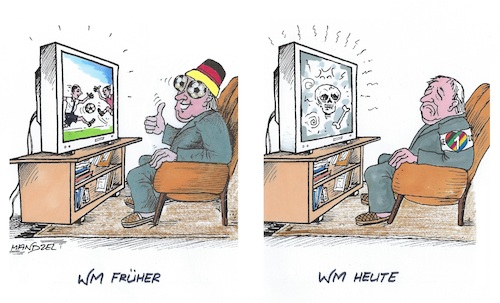 Cartoon: WM 22 (medium) by mandzel tagged katar,wm,fußball,boykott,menschenrechte,katar,wm,fußball,boykott,menschenrechte