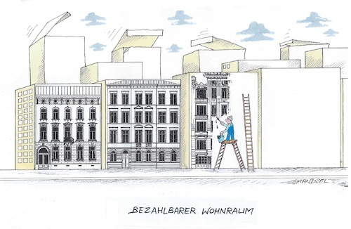 Cartoon: Wohnungsnot (medium) by mandzel tagged deutschland,wohnraum,bauen,wirtschaft,flaute,wohnungsnot,deutschland,wohnraum,bauen,wirtschaft,flaute,wohnungsnot