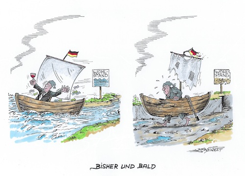 Cartoon: Zeitenwende für den Michel (medium) by mandzel tagged deutschland,michel,armut,krieg,energiekrise,deutschland,michel,armut,krieg,energiekrise