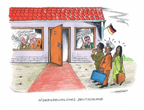 Cartoon: Zuwanderungsproblem (medium) by mandzel tagged zuwanderung,asyl,rechtsradikalismus,zuwanderung,asyl,rechtsradikalismus