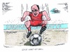 Cartoon: Gysis Spiel (small) by mandzel tagged haushaltsdebatte,gysi,merkel,fußball