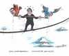 Cartoon: Hochseilakt (small) by mandzel tagged koalitionsverhandlungen,merkel,seehofer,gabriel,hochseilakt