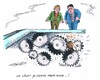 Cartoon: Knistern im Koalitionsgetriebe (small) by mandzel tagged bnd,krise,koalition,merkel,gabriel,spannungen