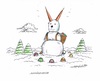 Cartoon: Osterhase 2013 (small) by mandzel tagged ostern,schneehase,winter