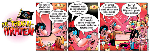 Cartoon: Die Thekenpiraten 08 (medium) by stefanbayer tagged beziehung,herzen,bier,barhocker,plüsch,rosa,rot,comic,stefan,bayer,stefanbayer,theke,piraten,thekenpiraten,kneipe,bar,lounge,trinken,freizeit,gastronomie,bezahlbar,puff,rotlichtbar,liebe,kumpel,ehe,leidenschaft,zurückzahlen,rache,kopfschmerzen,ausrede