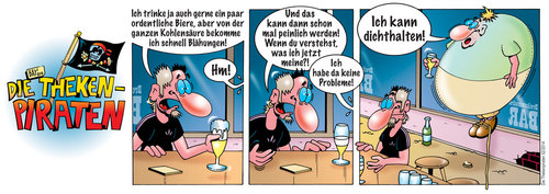 Cartoon: Die Thekenpiraten 52 (medium) by stefanbayer tagged theke,piraten,thekenpiraten,bier,wein,trinken,saufen,kohlensäure,blähungen,dichthalten,dicht,luftballon,stefan,bayer,stefanbayer,bierchen,männer