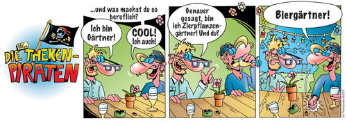 Cartoon: Die Thekenpiraten 60 (medium) by stefanbayer tagged theke,piraten,thekenpiraten,bar,kneipe,lounge,bier,biergarten,pils,thekengespräch,kennenlernen,gärtner,cool,biergärtner,zierpflanzengärtner,stefan,bayer,stefanbayer,bay,freizeit,trinken,alkohol,beruf