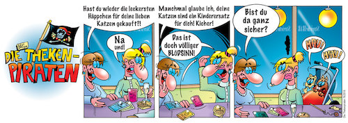 Cartoon: Die Thekenpiraten 76 (medium) by stefanbayer tagged katzen,kätzchen,haustier,kinder,kinderersatz,kinderwagen,blödsinn,sekt,gastronomie,kneipe,lounge,freundinnen,theke,piraten,thekenpiraten,bar,stefanbayer,bay,häppchen,katzenfutter,bier,wein