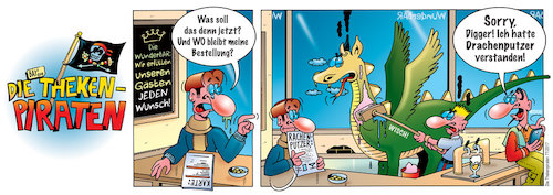 Cartoon: Die Thekenpiraten 77 (medium) by stefanbayer tagged theke,piraten,thekenpiraten,gastronomie,drache,putzen,rachenputzer,drachenputzer,wunderbar,wünsche,erfüllen,erkältung,schnaps,getränkekarte,bestellung,bar,kneipe,club,cafe,bier,wein,sekt,digger,bay,stefanbayer