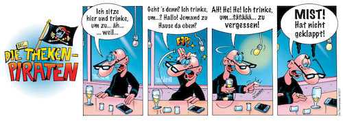 Cartoon: Die Thekenpiraten 80 (medium) by stefanbayer tagged theke,piraten,thekenpiraten,bar,kneipe,club,lounge,alkohol,trinken,vergessen,erinnern,denken,mist,bier,wein,sekt,gastronomie,philosophieren,stefanbayer,lübeck,alzheimer,trinker