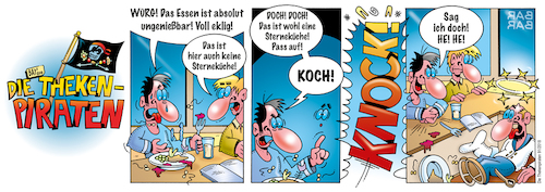 Cartoon: Die Thekenpiraten 91 (medium) by stefanbayer tagged theke,piraten,thekenpiraten,bar,kneipe,restaurant,essen,gastronomie,würg,eklig,ungeniessbar,sterne,sterneküche,bay,bayer,stefanbayer,bier,wein,sekt,freizeit,hunger