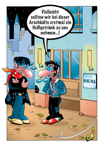 Cartoon: Heißgetränk - frisch! (medium) by stefanbayer tagged vampir,blutsauger,vampyr,blut,sauna,city,heißgetränk,tee,kaffee,vampirzähne,getränk,kälte,arschkälte,nachtleben,nachtgestalten,nachtwesen,freizeit,spaß,wetter,herbst,frieren,stefan,bayer,stefanbayer,trinken,saugen,beißen,fledermaus,nosferatu,kreuz,licht