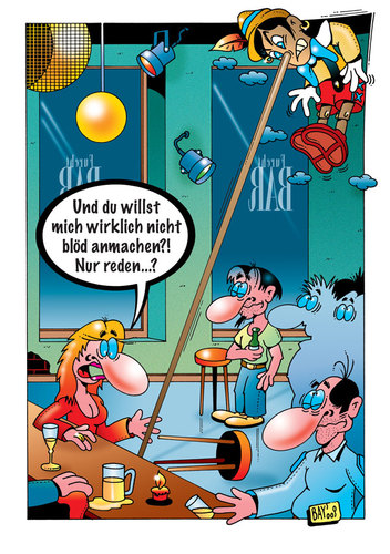 Cartoon: Pinocchio 2 (medium) by stefanbayer tagged pinocchio,nase,lügen,lügner,frau,holz,kneipe,bar,lounge,anmachen,flirten,reden,trinken,nachtleben,stefan,bayer