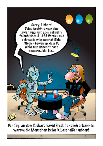 Cartoon: Precht (medium) by stefanbayer tagged precht,richard,richarddavidprecht,philosophie,kugscheißer,ki,künstlicheintelligenz,roboter,bay,stefanbayer,studien,rechthaben,erkennen