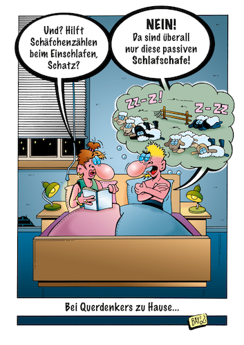 Cartoon: Schlafschafe (medium) by stefanbayer tagged schaf,schlafschaf,querdenker,einschlafen,schlafzimmer,bocksprung,passiv,politik,verschwörungstheorien,schäfchenzählen,zeitgeist,klima,mainstream,bay,stefanbayer,demokratie